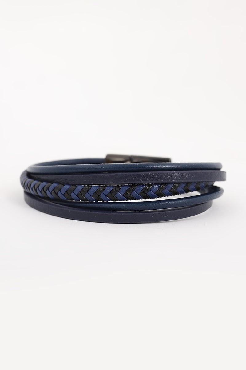 Obsidian Blue Braided Bracelet